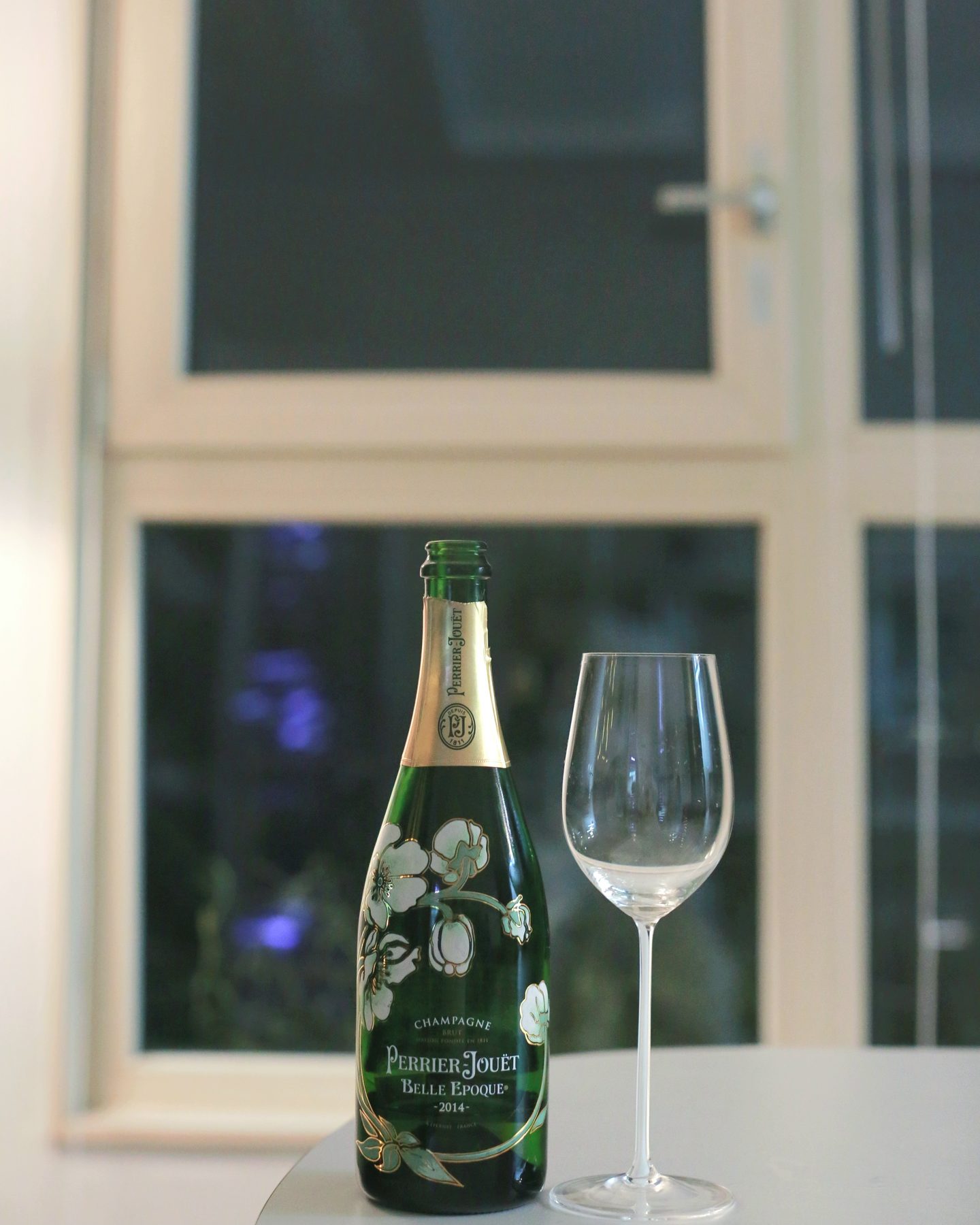 A bottle of Perrier-Jouët Belle Epoque Brut 2014.