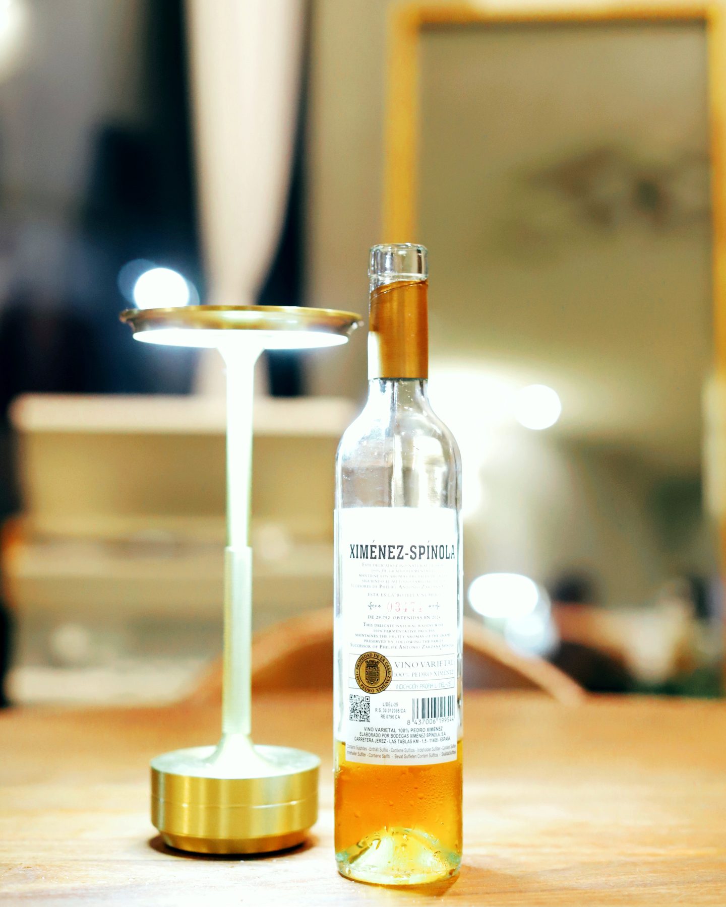 A bottle of Bodegas Ximénez-Spínola Delicado Cosecha Pedro Ximénez.