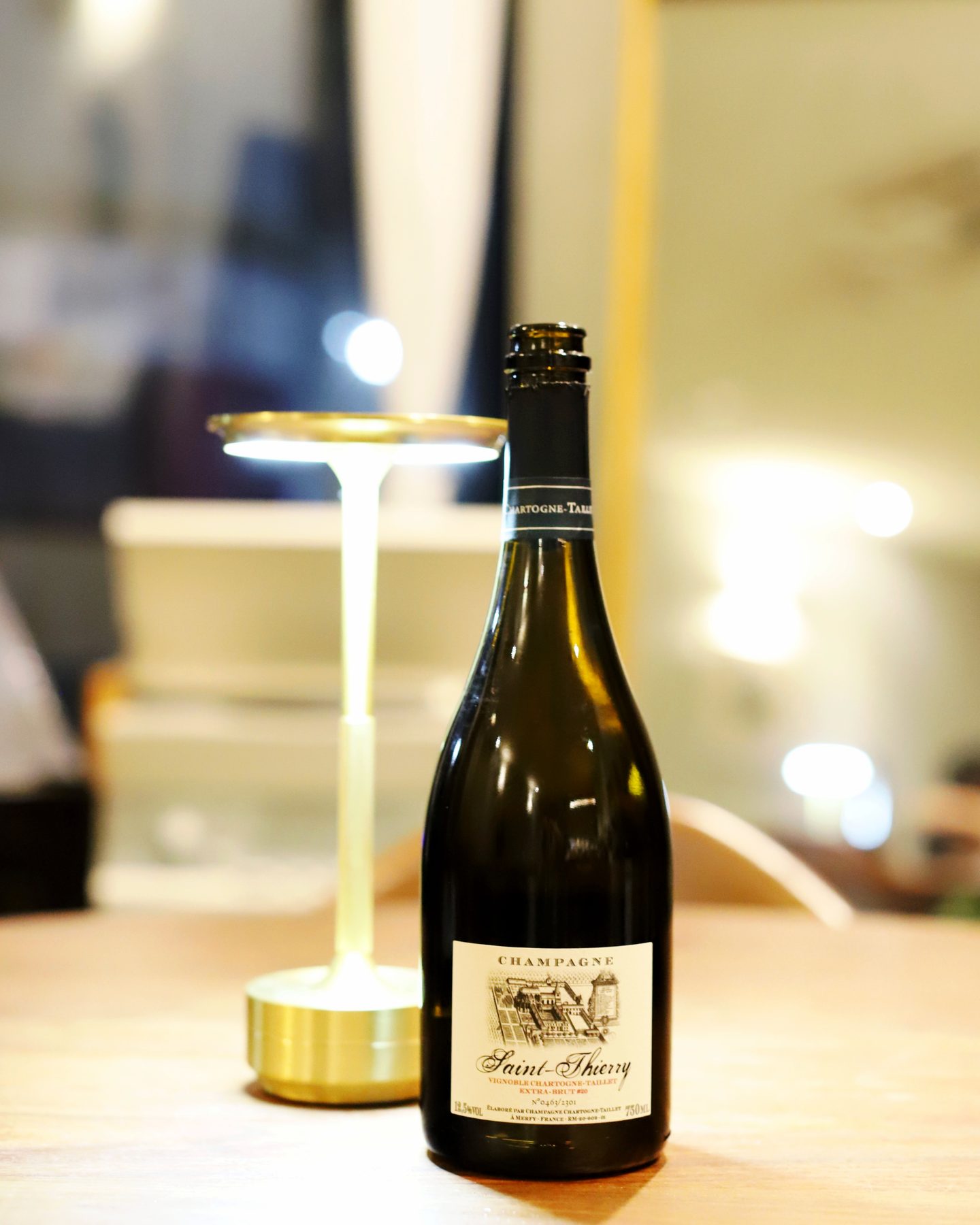 A bottle of Chartogne-Taillet Saint Thierry Extra Brut Champagne 2020.
