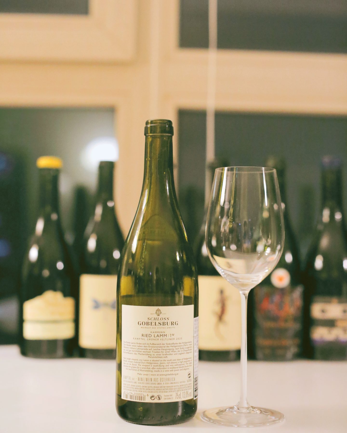 A bottle of Schloss Gobelsburg Grüner Veltliner Lamm 2020.