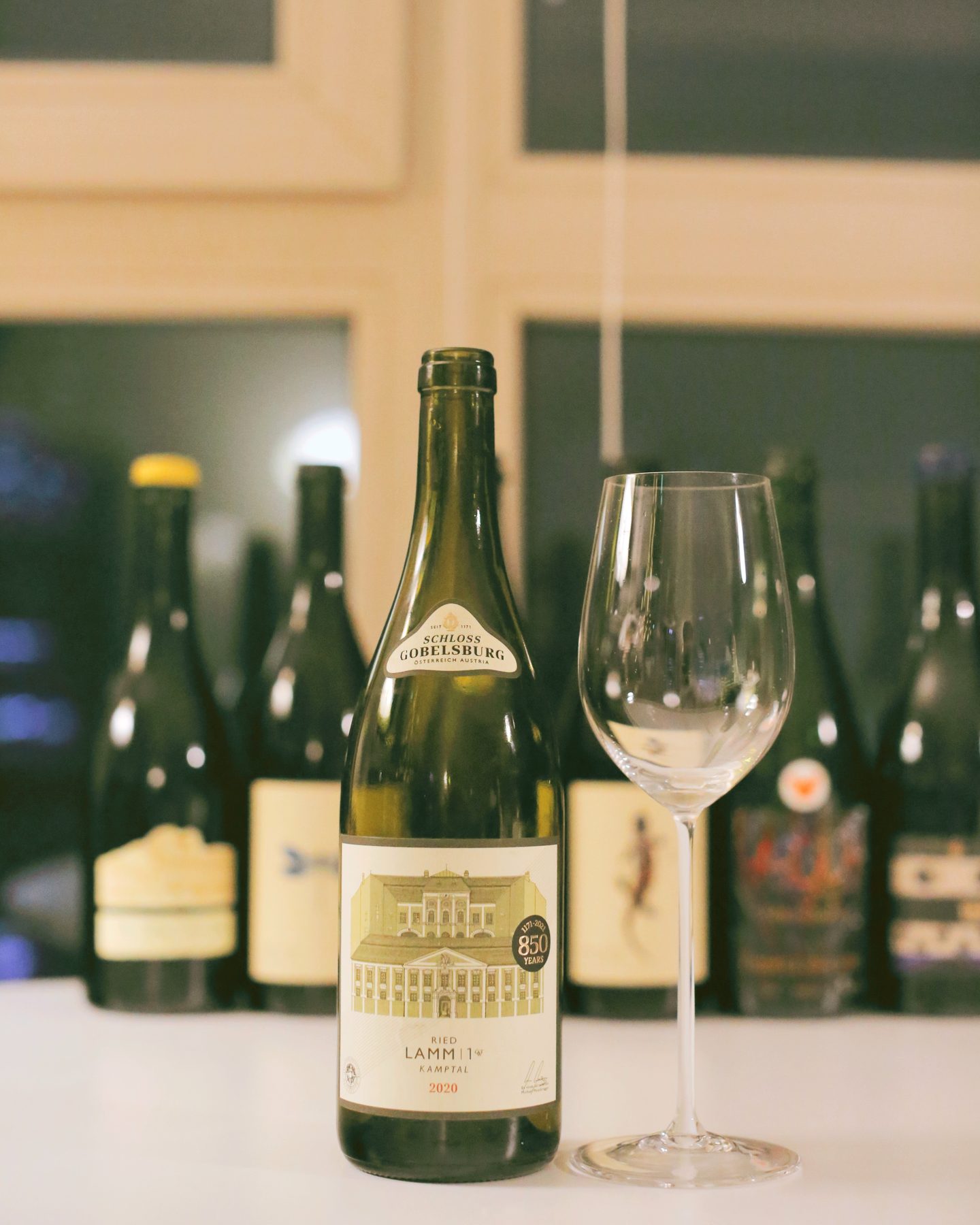 A bottle of Schloss Gobelsburg Grüner Veltliner Lamm 2020.