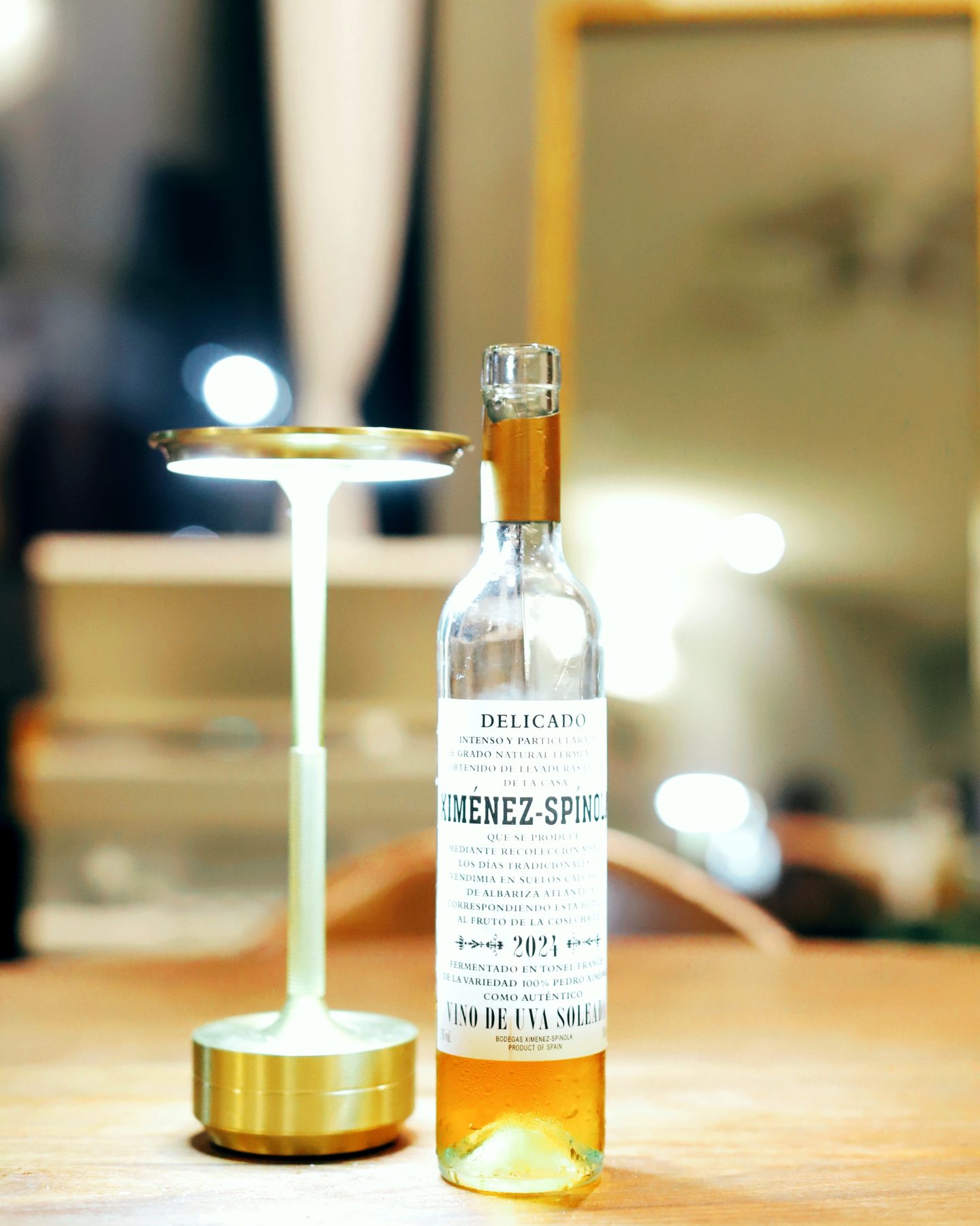 A bottle of Bodegas Ximénez-Spínola Delicado Cosecha Pedro Ximénez.